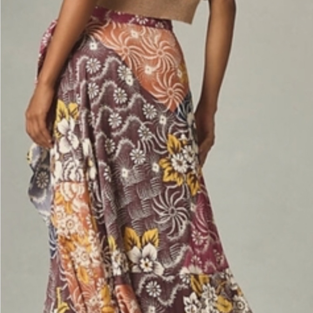 Anthropologie Women's Skirt Maeve Ruffled Maxi Skirt Multicolor Floral Sz Medium - Picture 5 of 12